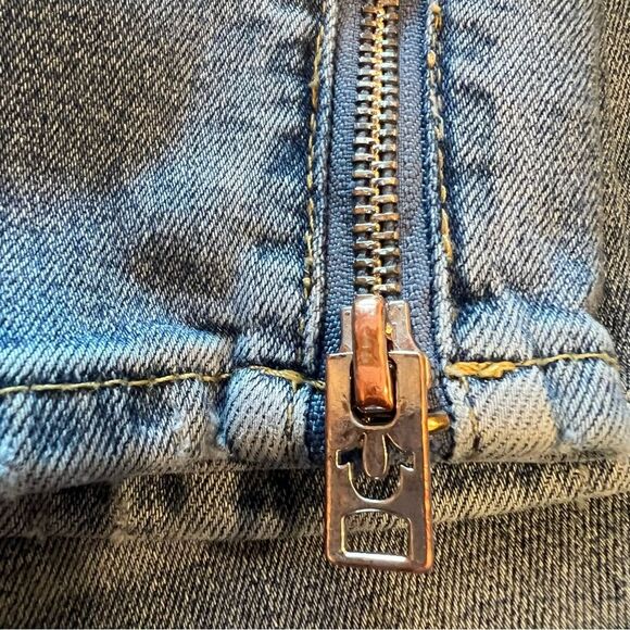 True Religion Super Skinny Medium Wash Jeans with Side Zippers Size 27 - Picture 5 of 8